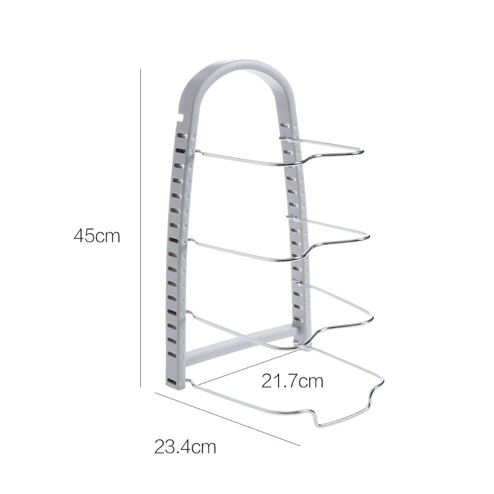 Non-perforated stainless steel pot rack