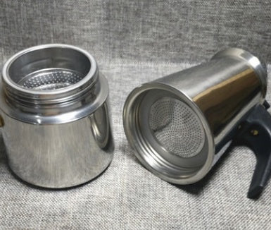 Hair stainless steel moka pot coffee moka pot coffee pot stainless steel can put induction cooker