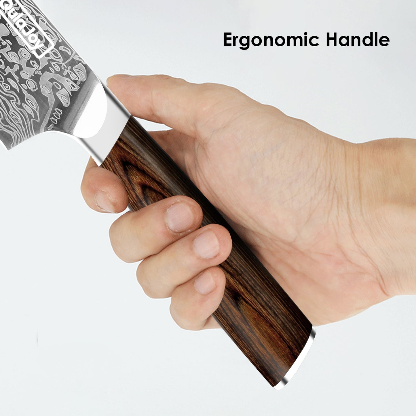 Qulajoy Japanese Chef Knife Kitchen Knife High Carbon German Steel Cooking Knives Damascus Pattern Japanese Knife With Ergonomic Handle For Home Kitchen Outdoor
