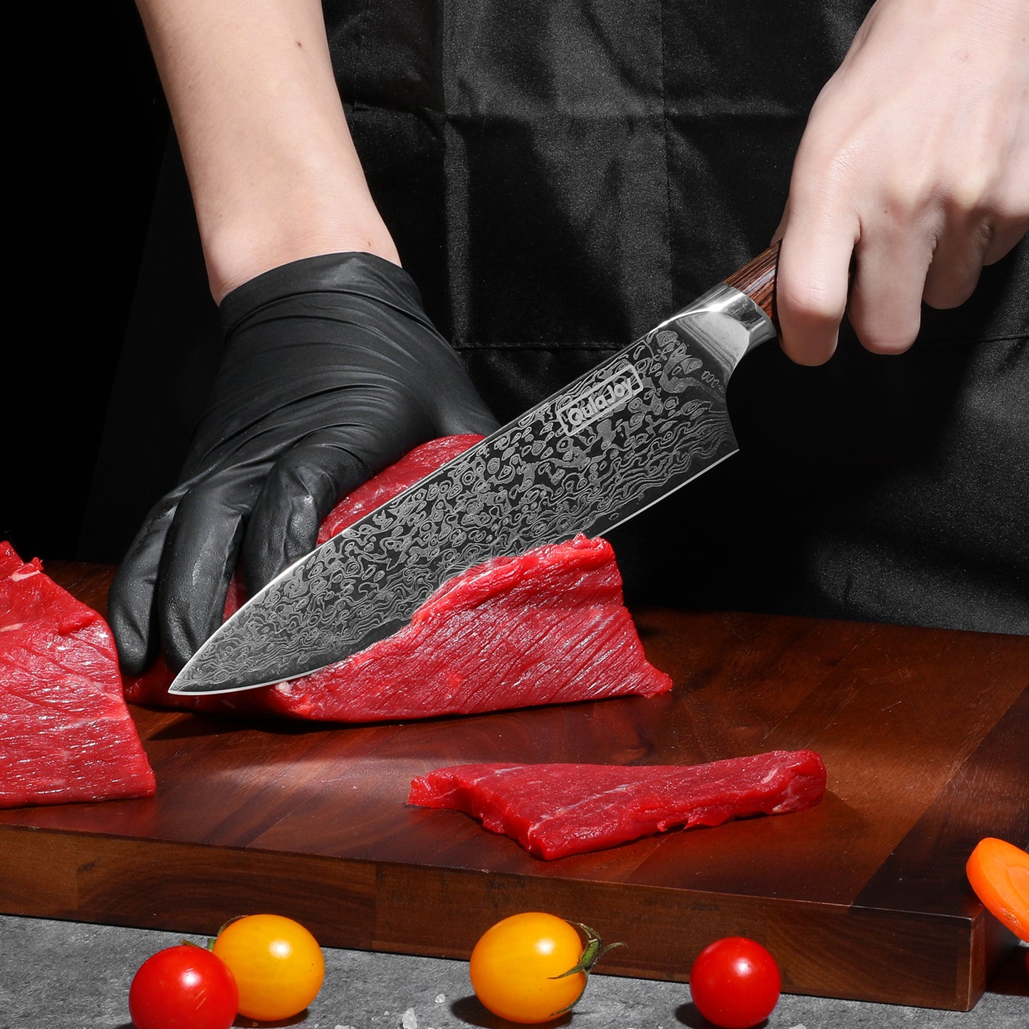 Qulajoy Japanese Chef Knife Kitchen Knife High Carbon German Steel Cooking Knives Damascus Pattern Japanese Knife With Ergonomic Handle For Home Kitchen Outdoor