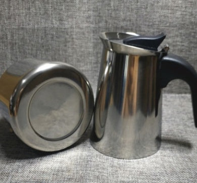 Hair stainless steel moka pot coffee moka pot coffee pot stainless steel can put induction cooker