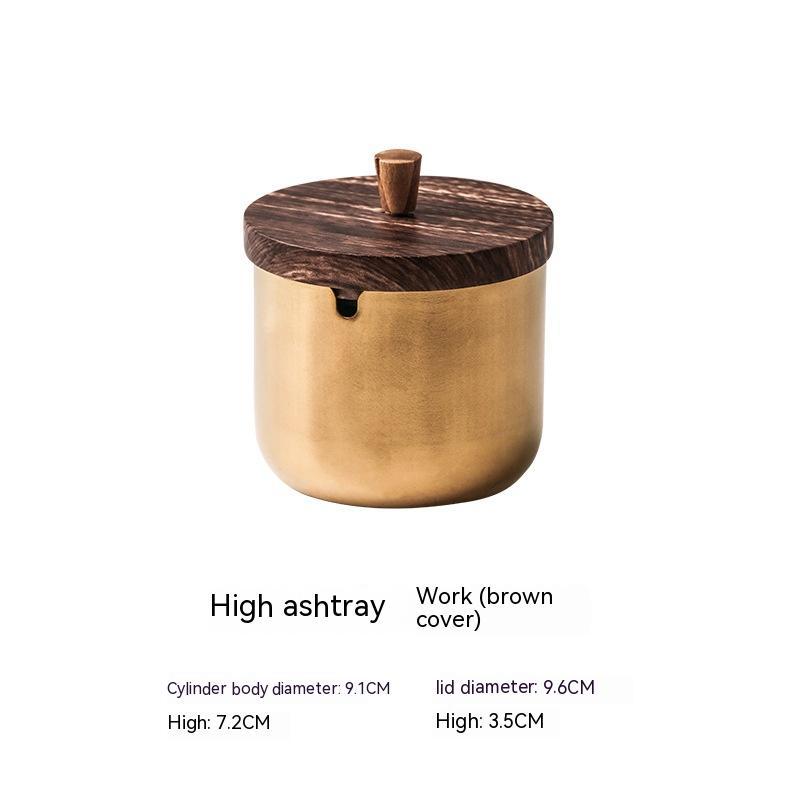 Stainless Steel Windproof Ashtray With Lid