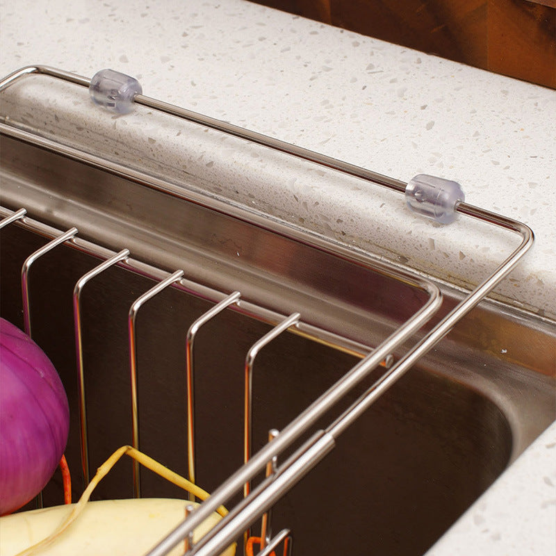 Household Stainless Steel Retractable Sink Drain Rack