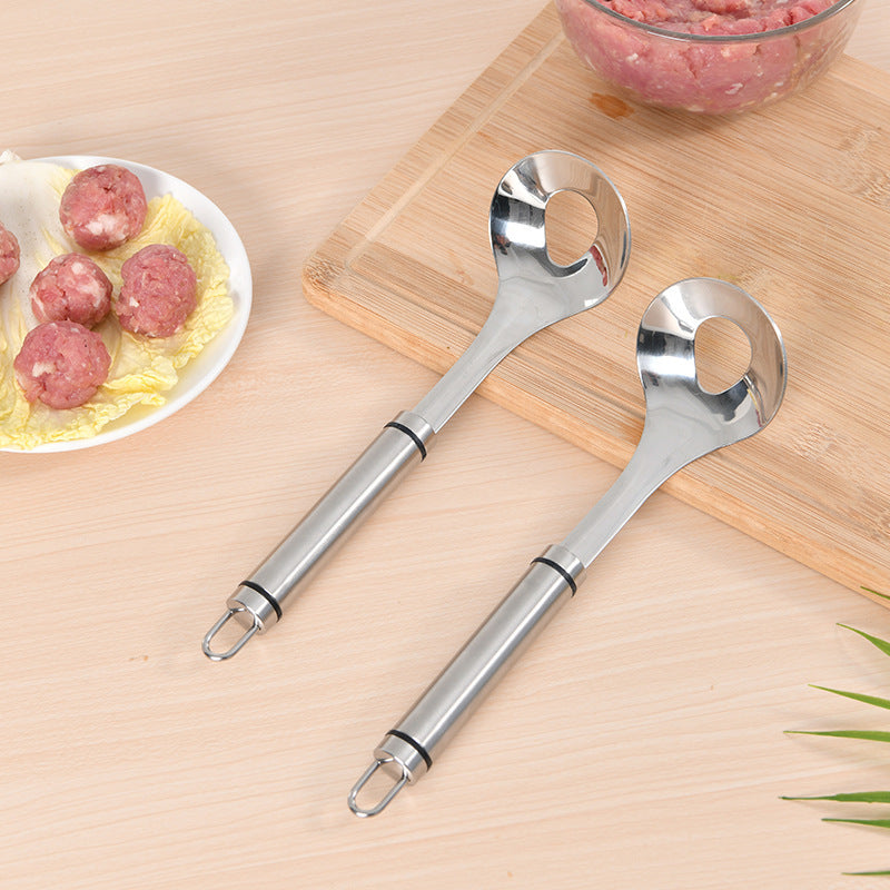 Stainless steel squeezed meatball artifact