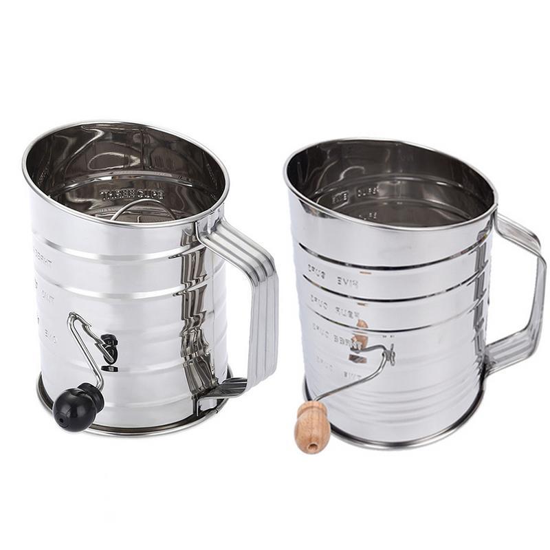 Hand-pressed stainless steel flour sieve