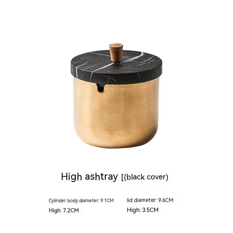 Stainless Steel Windproof Ashtray With Lid