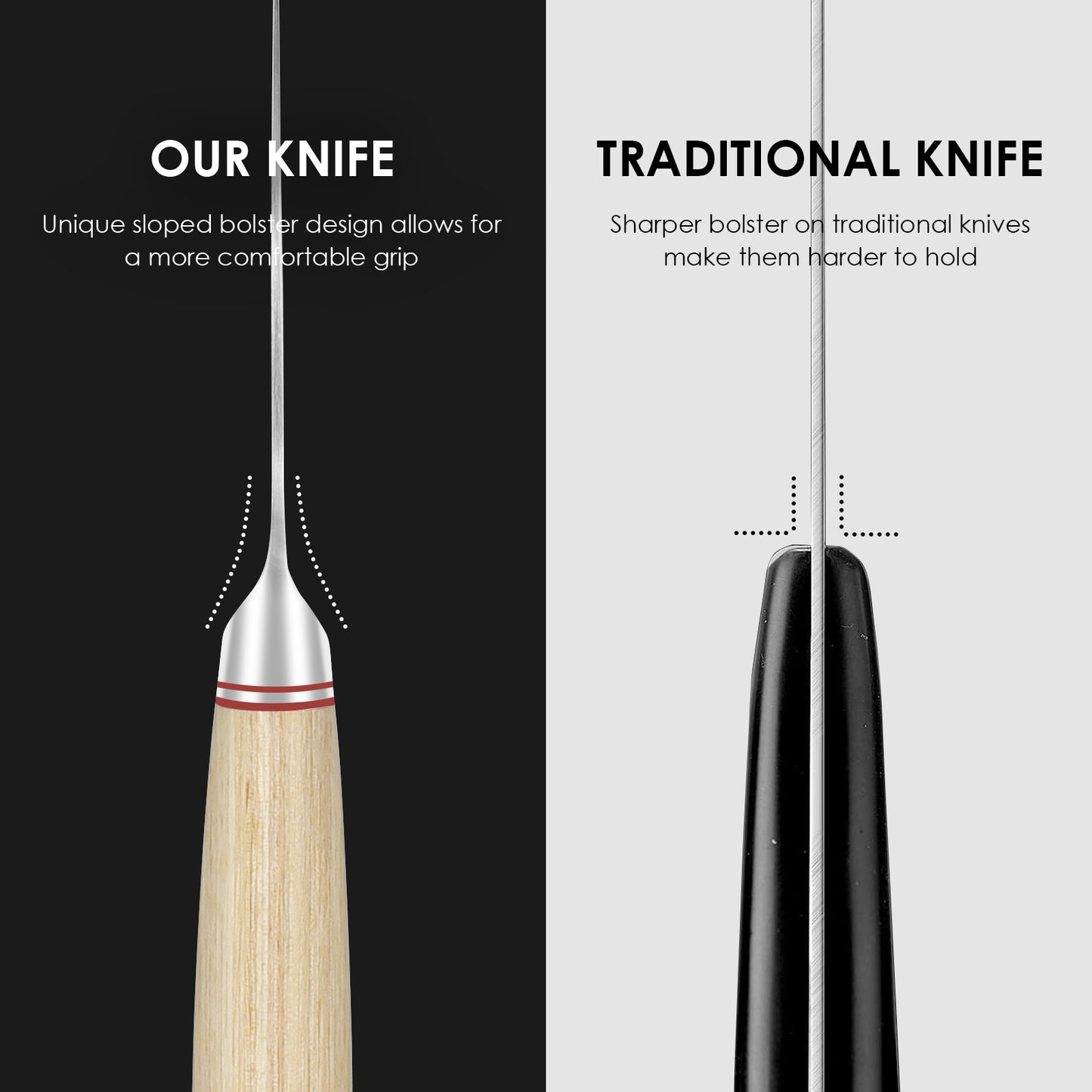 Vegetable Cleaver - Japanese Cleaver 6.5 Inch Chopping Knife High Carbon Stainless Steel Knives With Wooden Handle 6.5 Inch Cleaver Knife