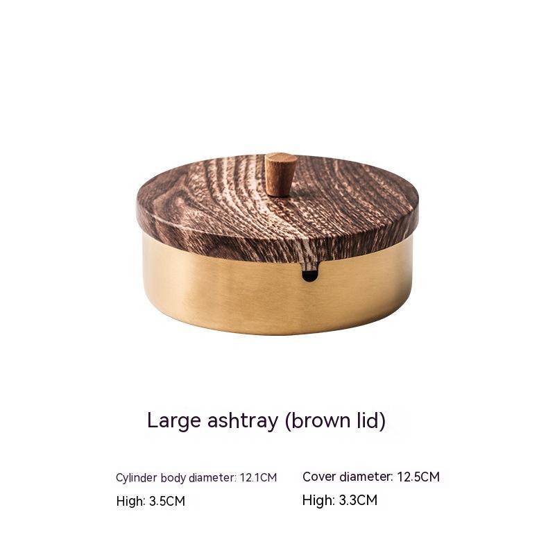 Stainless Steel Windproof Ashtray With Lid