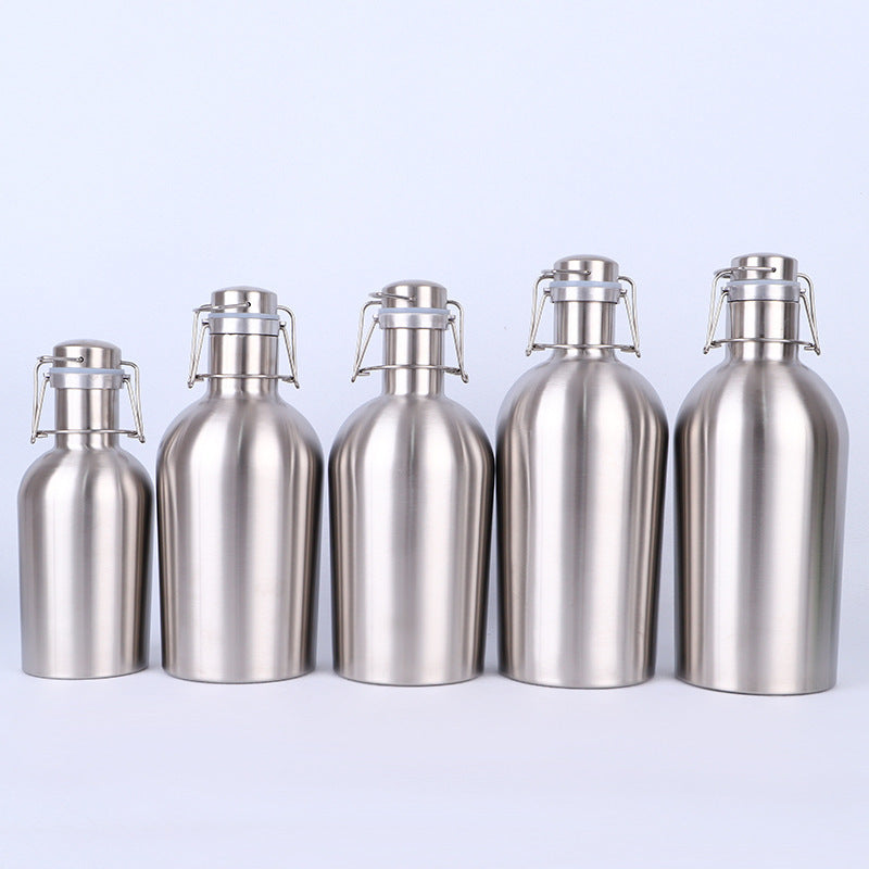 Stainless Steel Hip Flask Household Beer Barrel