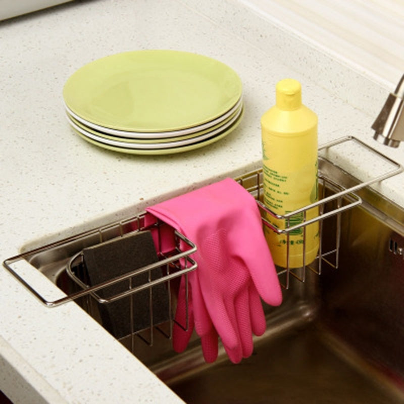Stainless steel multifunctional sink drain stand