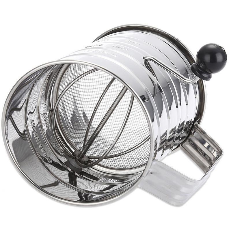 Hand-pressed stainless steel flour sieve