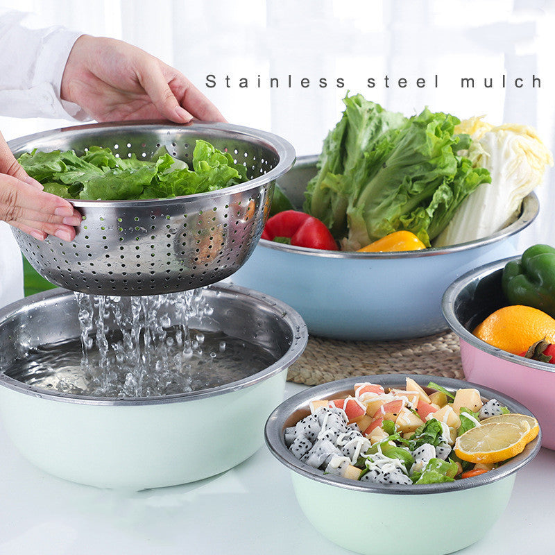Stainless steel basin five piece set
