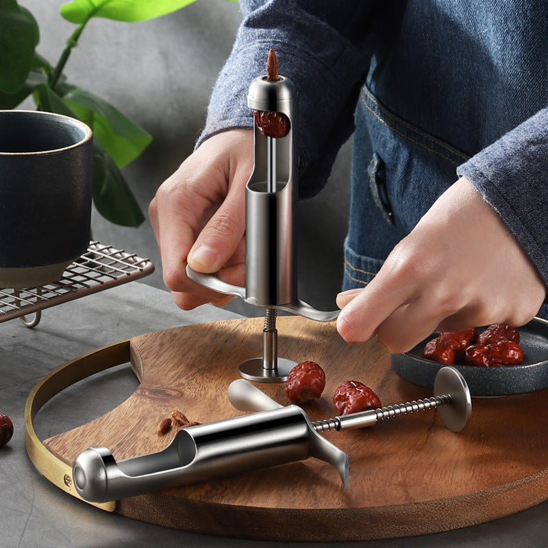 Stainless steel household red dates pitting device
