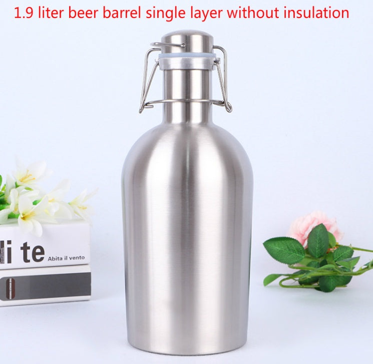 Stainless Steel Hip Flask Household Beer Barrel