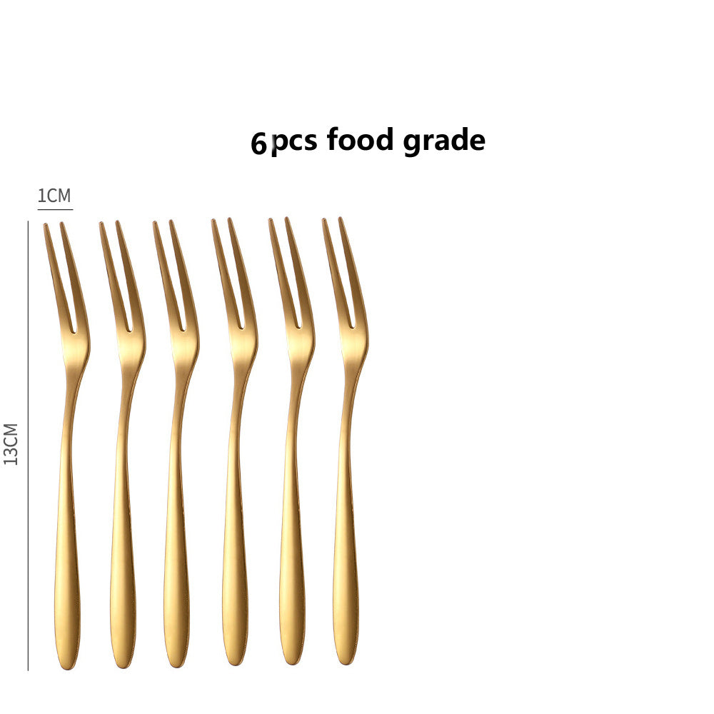 Creative Two Tooth Stainless Steel Fruit Fork