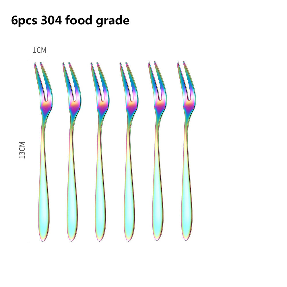 Creative Two Tooth Stainless Steel Fruit Fork