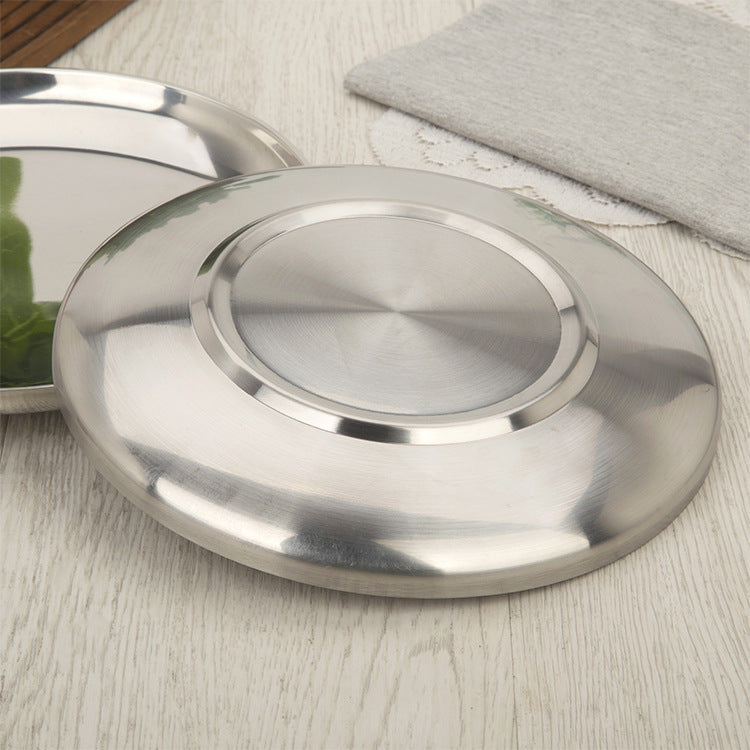 Stainless Steel Thickened Round Double Plate