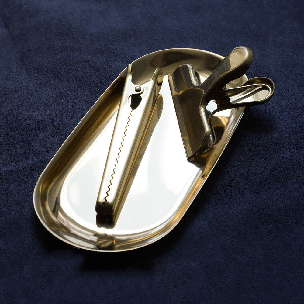 Nordic Ins Style Golden Stainless Steel Tray