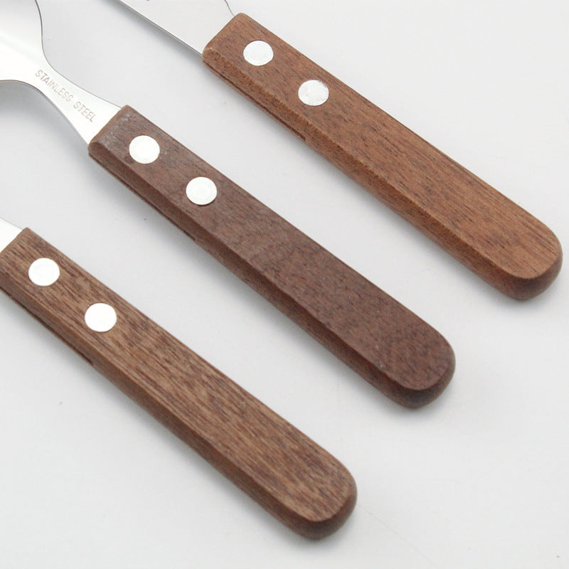 Stainless Steel Wooden Handle Pastry Tableware
