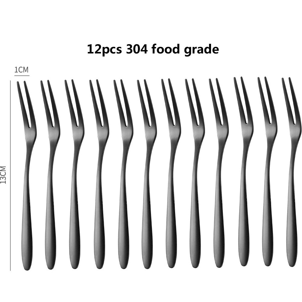 Creative Two Tooth Stainless Steel Fruit Fork