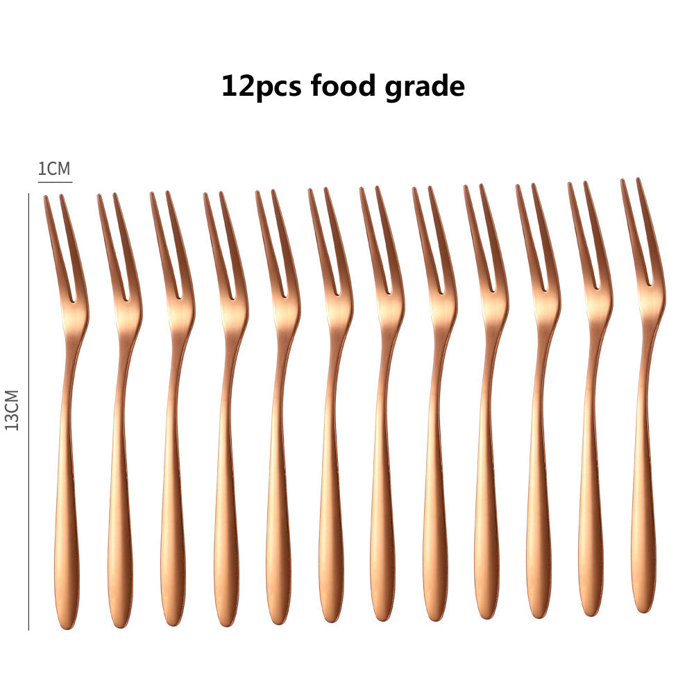 Creative Two Tooth Stainless Steel Fruit Fork