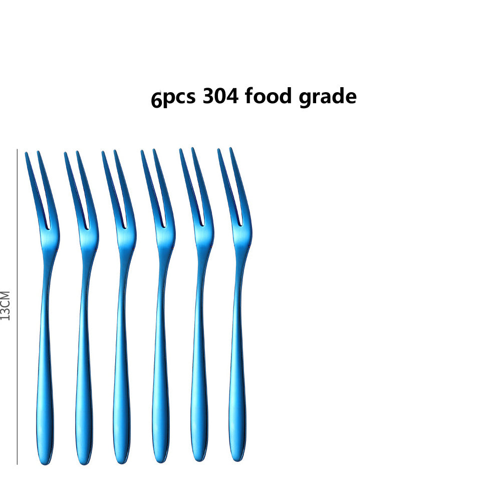 Creative Two Tooth Stainless Steel Fruit Fork