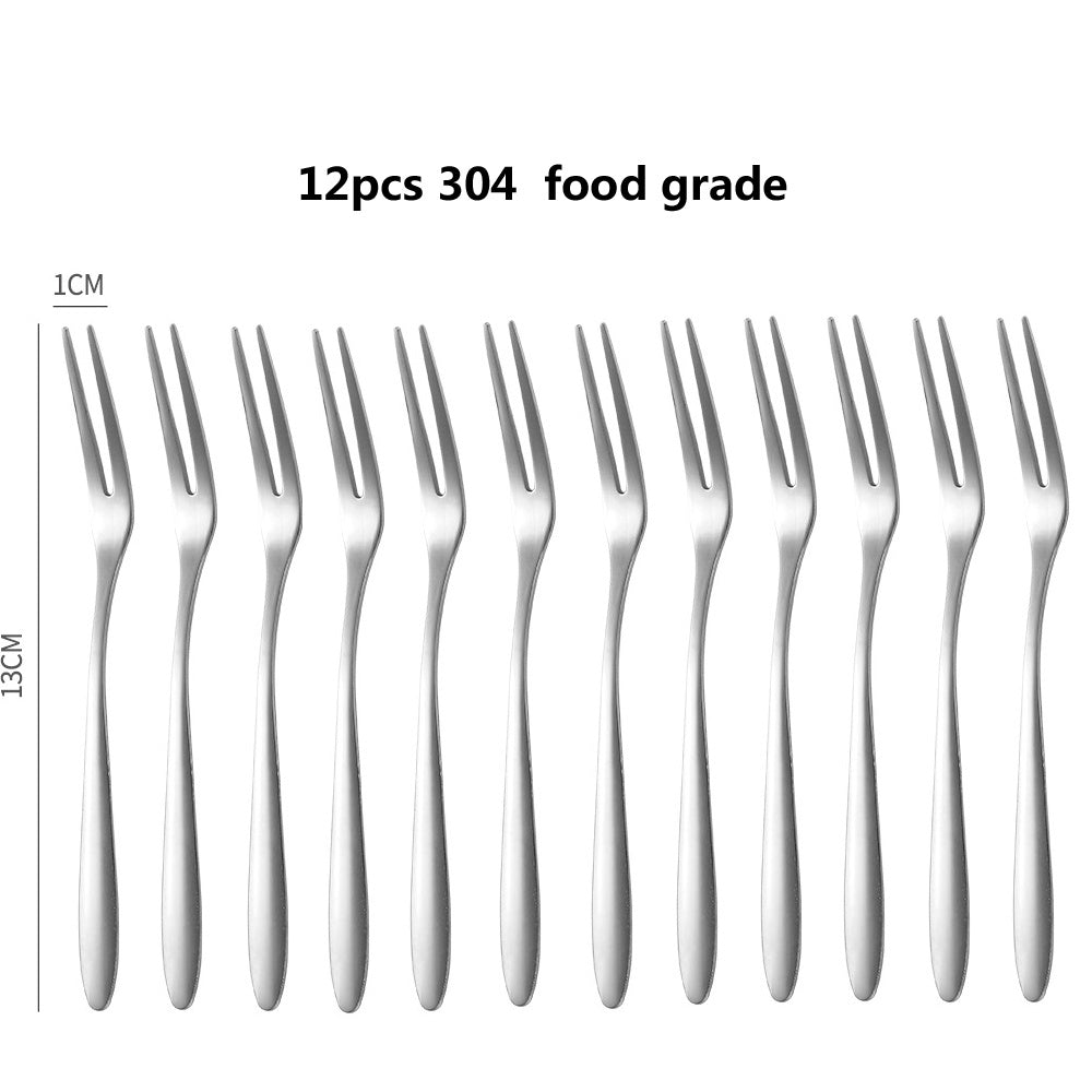 Creative Two Tooth Stainless Steel Fruit Fork
