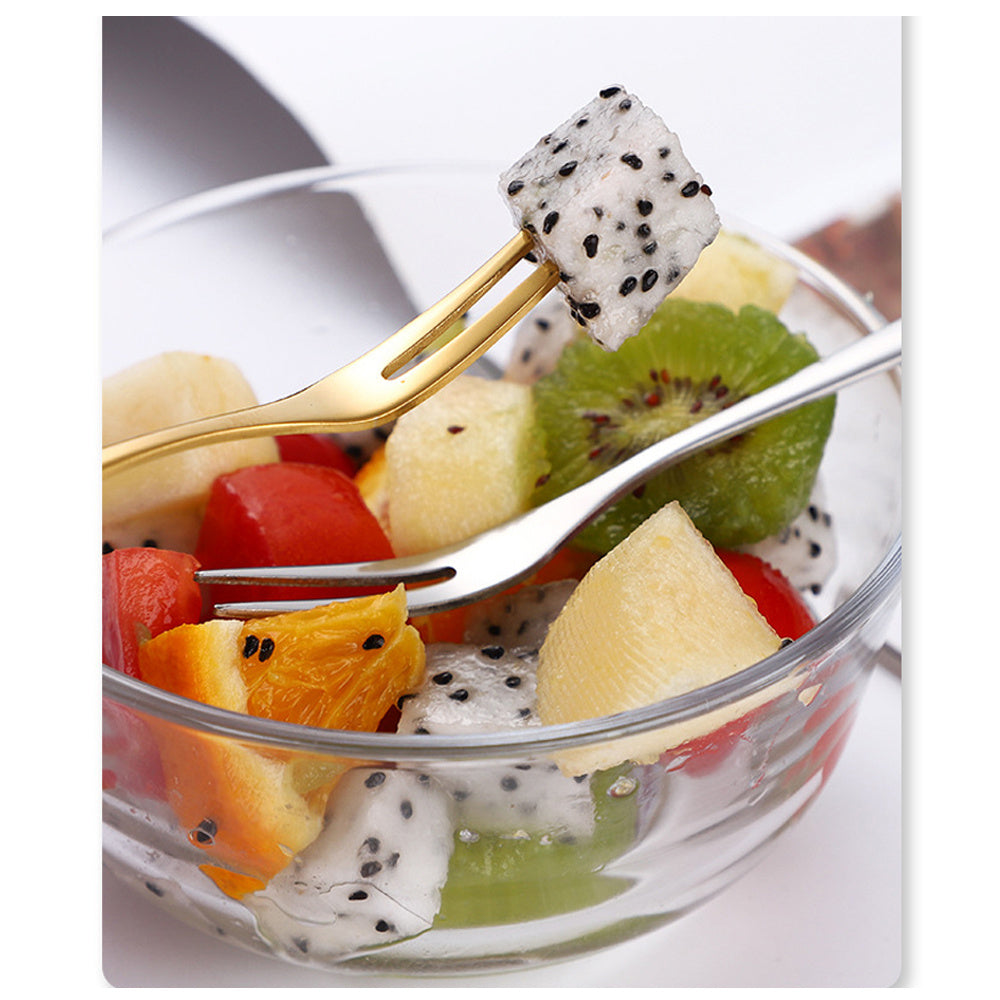 Creative Two Tooth Stainless Steel Fruit Fork