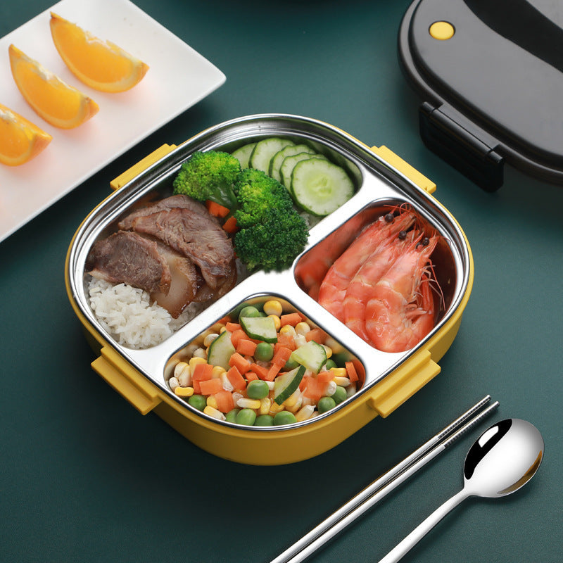 Stainless steel three grid lunch box
