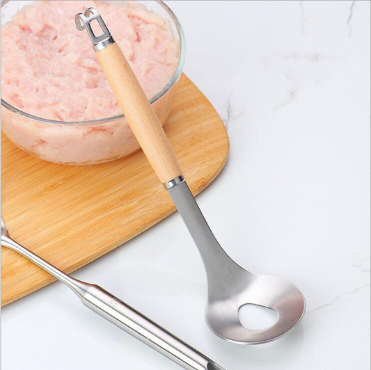 Stainless steel squeezed meatball artifact