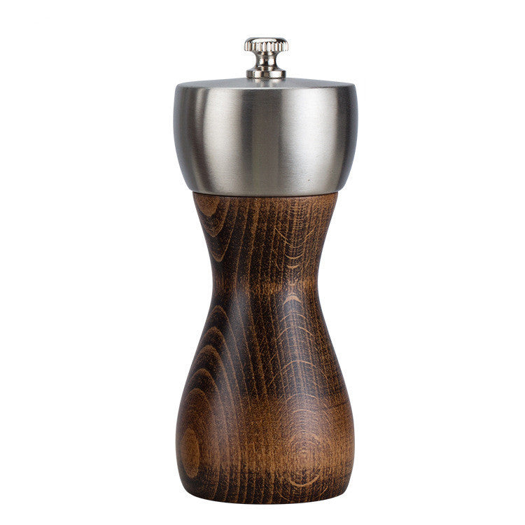 Manual Beech Stainless Steel Pepper Grinder