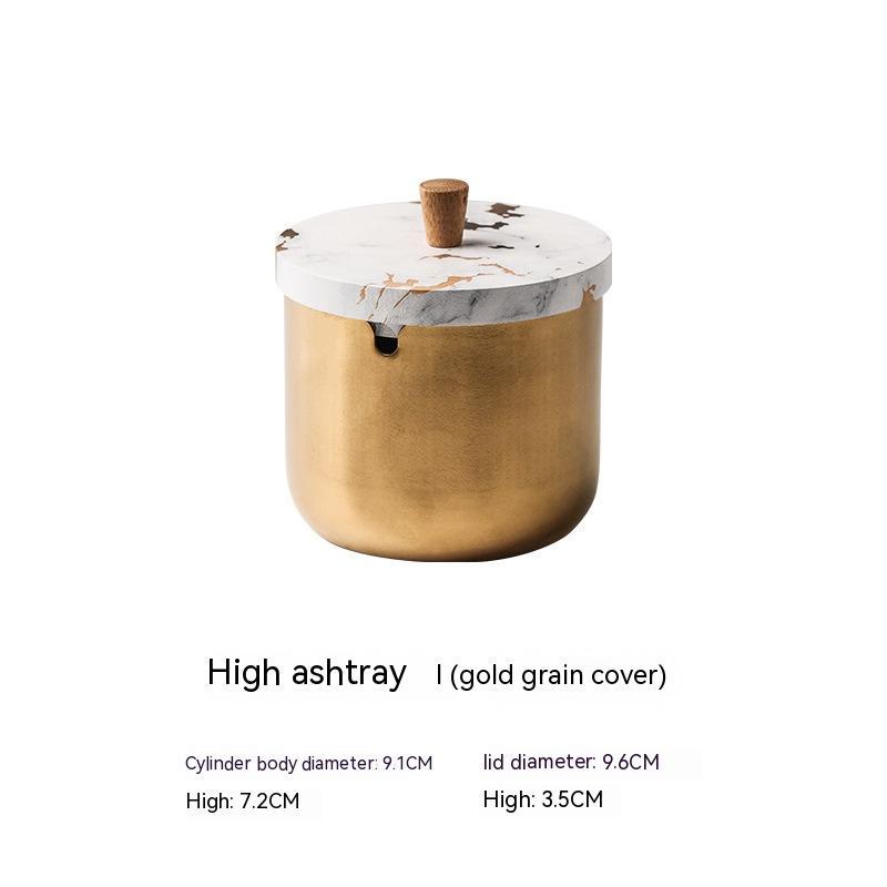 Stainless Steel Windproof Ashtray With Lid