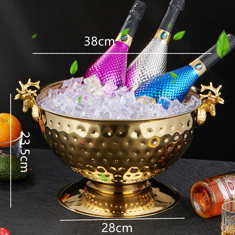 Stainless Steel Hammer Point Ice Bucket
