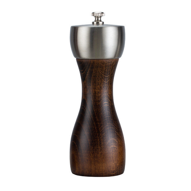 Manual Beech Stainless Steel Pepper Grinder