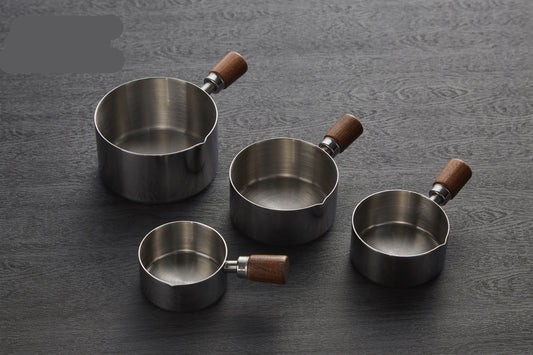 Stainless steel sauce pot with mouth