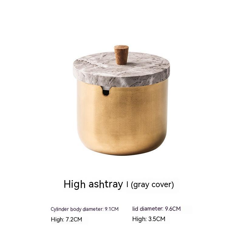 Stainless Steel Windproof Ashtray With Lid