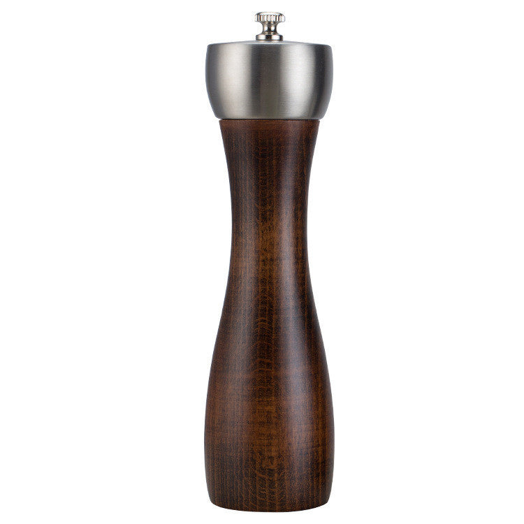 Manual Beech Stainless Steel Pepper Grinder